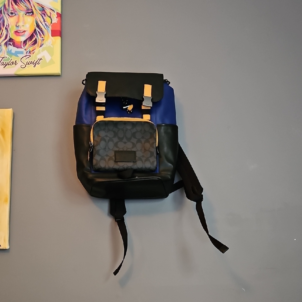 Stylish Blue and Black Men's Backpack